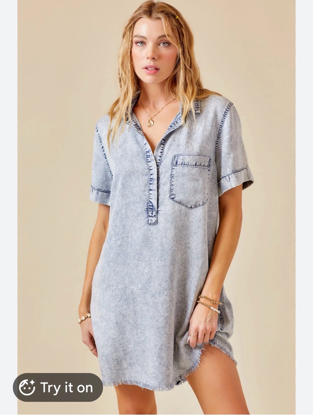 Rails Light Wash Denim Tunic Dress